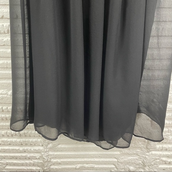 Cache Dress Y2K Black Sheer Chiffon Silk Beaded Whimsigoth Fairy Ethereal Size 2 - Picture 6 of 15